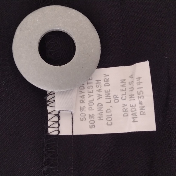 Coco + Juan Vintage Black Shimmer Wide Leg Elastic Waist Pull On Pants Size 2 - Picture 10 of 12